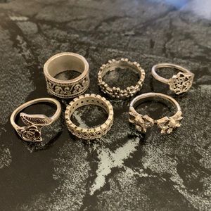 set of 6 boho aesthetic rings! 🌼